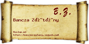 Bancza Zétény névjegykártya